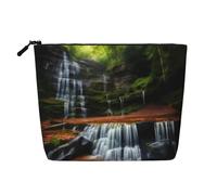 XZDLXJ Waterfall View - Bolsa de maquillaje de una sola capa resistente al agua con cremallera para tus necesidades diarias o de viaje, color negro, talla única, Black, Talla única