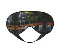 XZDLXJ Waterfall View - Máscara reversible de poliéster para dormir con correa ajustable para máxima comodidad y bloqueo de luz, color negro