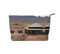 XZDLXJ Western Trails - Bolsa de cosméticos de pana, adecuada para viajes y uso diario, forro resistente, garantiza la longevidad, color negro, talla única, Black, Talla única