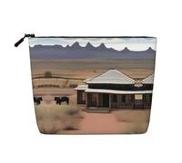 XZDLXJ Western Trails - Bolsa de maquillaje de una sola capa resistente al agua con cremallera para tus necesidades diarias o de viaje, color negro, talla única, Black, Talla única
