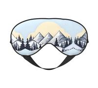 XZDLXJ White Snowy Mountains - Antifaz reversible de poliéster para dormir con correa ajustable para máxima comodidad y bloqueo de luz, color negro