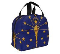 XZDZWK Bolsa de almuerzo multifuncional con bandera del estado de Indiana, duradera y fácil de llevar, para el trabajo, la escuela, picnics y actividades al aire libre