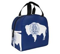 XZDZWK Bolsa de almuerzo multifuncional con bandera del estado de Wyoming, duradera y fácil de llevar, para el trabajo, la escuela, picnics y actividades al aire libre
