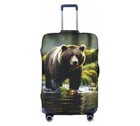 XZDZWK Brown Bear Pounce - Fundas para maletas a prueba de arañazos y polvo con diseño personalizado para viajes, negocios y uso al aire libre, White, S