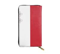 XZDZWK Cartera de mano de gran capacidad con diseño de bandera de Malta, material suave, multifuncional, protección de privacidad antipérdidas