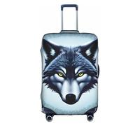 XZDZWK Fierce Wolf Head - Fundas para maleta, a prueba de arañazos y polvo, con diseño personalizado para viajes, negocios y uso al aire libre, White, L