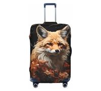 XZDZWK Fox and Flowers - Fundas para maletas a prueba de arañazos y polvo, con diseño personalizado para viajes, negocios y uso al aire libre, White, L