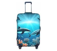 XZDZWK Fundas para maletas de ballenas bajo el mar, a prueba de arañazos y polvo, con diseño personalizado para viajes, negocios y uso al aire libre, White, XL
