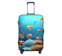 XZDZWK Fundas para maletas subacuáticas con diseño de pez coral, a prueba de arañazos y polvo, con diseño personalizado para viajes, negocios y uso al aire libre, White, L