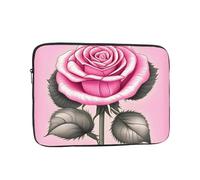 XZDZWK Hermosa bolsa para portátil con diseño de rosas rosadas, práctica a prueba de golpes, elegante impresión para negocios, viajes, trabajo y oficina, Black, 17 inch