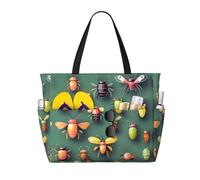 XZDZWK Insect Atlas - Bolsa de viaje de playa de gran capacidad con múltiples bolsillos, plegable, ligera, para gimnasio, al aire libre, playa y compras