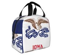 XZDZWK Lonchera multifuncional con bandera del estado de Iowa, duradera y fácil de llevar, para el trabajo, la escuela, picnics y actividades al aire libre