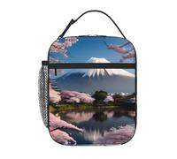 XZDZWK Monte Fuji in Early Spring - Bolsa de almuerzo aislada de mano con bolsillos laterales de malla y múltiples bolsillos, adecuada para uso en viajes de oficina