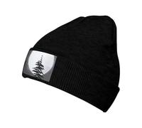 XZDZWK Moon Pine Tree - Gorro de punto negro cómodo y agradable al tacto, adecuado para deportes al aire libre y viajes, Negro, Talla única