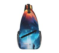 XZDZWK Science Fiction Future - Bolsa cruzada casual con diseño de múltiples bolsillos, adecuada para viajes y trabajo diario