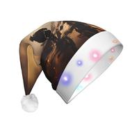 XZDZWK Sombrero de Navidad con estampado de bomberos que luchan contra incendios con luces LED parpadeantes, para decoración de fiestas y vacaciones