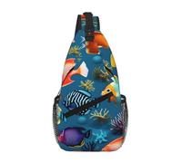 XZDZWK Submarine Reef Fish - Bolsa cruzada casual con diseño de múltiples bolsillos, adecuada para viajes y trabajo diario