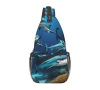 XZDZWK Submarine Shark Coral - Bolsa de mensajero casual para hombre, gran capacidad, duradera, adecuada para viajes, trabajo, viajes y actividades al aire libre