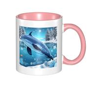 XZDZWK Taza clásica Winter The Dolphin elegante, duradera y resistente a la decoloración, adecuada para uso en casa, oficina y restaurante