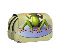 XZDZWK The Funny Frog Doing Yoga Clamshell - Estuche elegante y de gran capacidad, adecuado para estudiantes y viajeros de negocios
