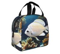 XZDZWK White-Golden Fish - Lonchera multifuncional duradera y fácil de transportar para el trabajo, la escuela, picnics y actividades al aire libre