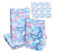 Xzeemo 12 Piezas Bolsas de Regalo de Papel, Bolsas Cumpleaños Infantil con 12 Pegatinas, Bolsas de Papel para Caramelos, Bolsas Dulces, Bolsa de Regalo para Fiesta, Regalos, Celebración, Boda
