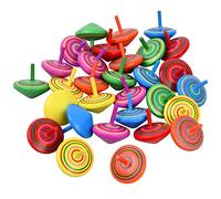 Xzeemo 30 Piezas Peonza de Madera de Colores, Juego de Peonzas Trompo, Niños Giroscopio de Juguete, Giroscopio de Madera, Mini Trompos de Madera, Peonza de Colores Pintadas para Niños