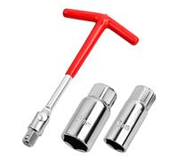 Xzeemo Llave Bujía de Coche 16mm 21mm, Llave Bujía Articulada de Encendido, Llave de Bujía con Mango en T, Herramienta de Extracción Bujías para Fijación y Demolición del Manguito de Bujía