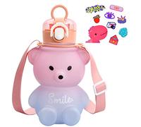 Xzeemo Niño Botella de Agua con Pajita 800ML, Sin BPA, Sin Fugas, Reutilizable, Deporte, Escuela (C) (301-16961)