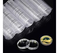 XZEIT 200 Piezas Cápsulas de Monedas 25mm Plástico Colección de Monedas Transparente Funda de Moneda Redondo con Caja de Almacenamiento para Colección de Monedas