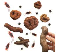 XZEIT 24 Piezas de Caca Falsa, Caca Falsa Realista, cucaracha Falsa, Juguete de Broma, Insectos, Novedad, Juguetes flotantes de Caca Falsa para el día de los Inocentes, Pareja de Juguetes Divertidos