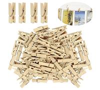 XZEIT 400 x Mini Pinzas de Madera, 25 mm Natural Pinzas pequeñas para Ropa de Madera Real, Pinzas de Madera Pequeñas, Pinzas Decorativas para Bricolaje, Manualidades, Colgar Fotos, Postales, Cuadros