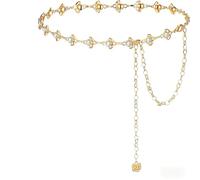 XZEIT Cinturón de cadena para mujer, diseño gótico oriental boho, ideal para vestidos y jeans, color dorado, longitud de 120 cm (47 pulgadas)