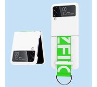 XZEIT Funda con para Samsung Galaxy Z Flip 3 con Anillo, Funda Plegable para teléfono Celular Galaxy Z Flip 3, con Correa de policarbonato en Acabado Mate, Resistente, Resistente los Golpes - Blanco