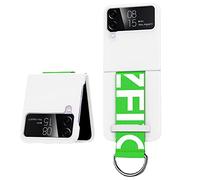 XZEIT Funda con para Samsung Galaxy Z Flip 4 con Anillo, Funda Plegable para teléfono Celular Galaxy Z Flip 4, con Correa de policarbonato en Acabado Mate, Resistente, Resistente los Golpes - Blanco