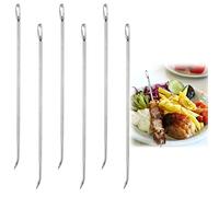 XZEIT Paquete de 6 Agujas de Trussing para asado, Agujas de Trussing para Carne de Carnicero, Agujas de Cocina de Acero Inoxidable, Agujas de Trussing para Aves de Corral para asegurar Suministros de