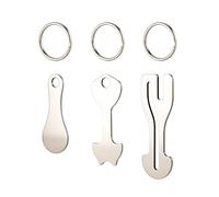 Xzenuo desbloqueador de carrito de acero inoxidable, 3 piezas de desbloqueador de carrito con llavero para todos los carritos, chip de carrito que abre el cajón frontal y lateral
