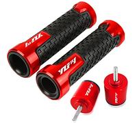 XZGFZHY Empuñaduras De Manillar De Goma Antideslizantes para Motocicleta 7/8 "22mm CNC Tapones De Extremos De Barra De Aluminio con Logotipo para Yama&ha YZF-R1 YZFR1 2015-2021 Piezas(Rojo,1)