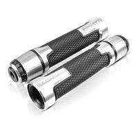 XZGFZHY Empuñaduras De Manillar De Motocicleta para Yama&ha TMAX560 Tech MAX 2019-2022, Antideslizantes, Tapas De Goma, Tapones, Extremos De Barra De Manillar, Aluminio CNC Piezas(Plata)