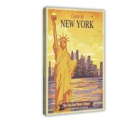 XZGTHYTYUY Póster vintage de lienzo con texto en inglés "Welcome to New York", decoración de dormitorio, paisaje, oficina, habitación, regalo, 20 x 30 cm