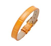 Xzhomfm Correa de reloj de cuero de ternera colorido fino y amigable con la piel 6-12mm con hebilla a pasador dorada, Naranja, 12mm