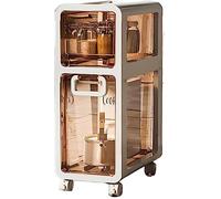 XZHWSZD Torre de almacenamiento de baño con cajones transparentes sobre ruedas, organizador que ahorra espacio para papel higiénico y artículos esenciales, fácil montaje para espacios pequeños