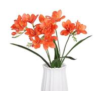 XZJMY 3 flores artificiales de fresias, lirio artificial para boda, hogar, fiesta, jardín, tienda, oficina, decoración (naranja)