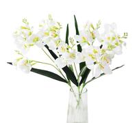 XZJMY 3 flores artificiales de fresias, lirio artificial para boda, hogar, fiesta, jardín, tienda, oficina, decoración (blanco)