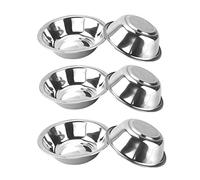 XZJMY Cuencos de acero inoxidable, base plana de 6 pulgadas, juego de cuencos apilables aptos para platos, juego de 6