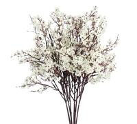 XZJMY Gypsophila - 8 flores artificiales de seda, flores falsas de tacto real, ramos de decoración con tallo para bricolaje, boda, fiesta, arreglo floral, decoración de granja (blanco)