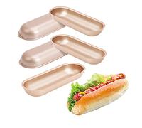 XZJMY Paquete de 5 mini moldes para hornear, 7 pulgadas, antiadherente, acero al carbono, para perros calientes, molde para hornear pan