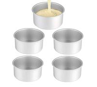 XZJMY Paquete de 5 moldes para tartas de 4 pulgadas, mini moldes redondos de aluminio para tartas, se utilizan para reuniones familiares para hornear mini pizza y quiche