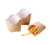 XZJMY Paquete de 60 recipientes de papas fritas de 5 onzas, contenedores desechables de cartón para papas fritas,pequeñas cajas de papel kraft para llevar para bodas,fiestas de carnaval (marrón)