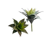 XZJMY Plantas artificiales de agave artificial, plantas suculentas de agave falso, resistentes a los rayos UV, plantas de agave falsas para decoración del hogar, oficina, tienda (blanco y verde, 2